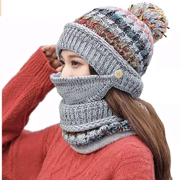 Gray Hat Winter Face Mask Beanie Ski Mask Grey New - Picture 2 of 5